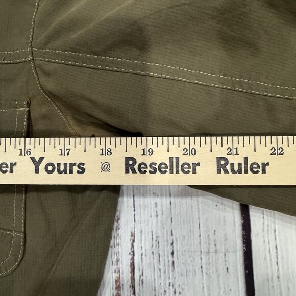 Kuhl Jacket Womens XS Button Zip Front Cargo Utility Olive Green Built In Hood - Picture 6 of 14